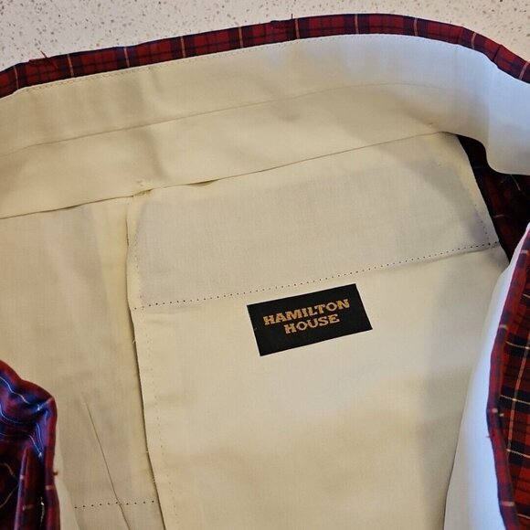 Vintage Wallace Plaid Shorts Mens 38 Red Tartan Surf Skate Hamilton House Trousr - Picture 6 of 10